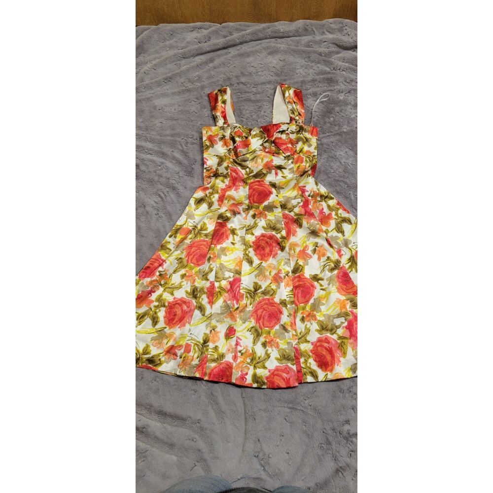 Maggy London Size 6P Floral Fit & Flare Rose Print Dress Wedding Dress Cocktail